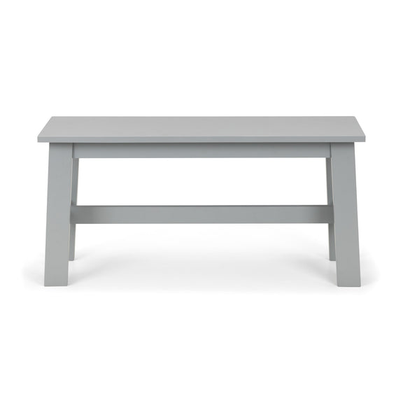 Gray wooden bench on a white background