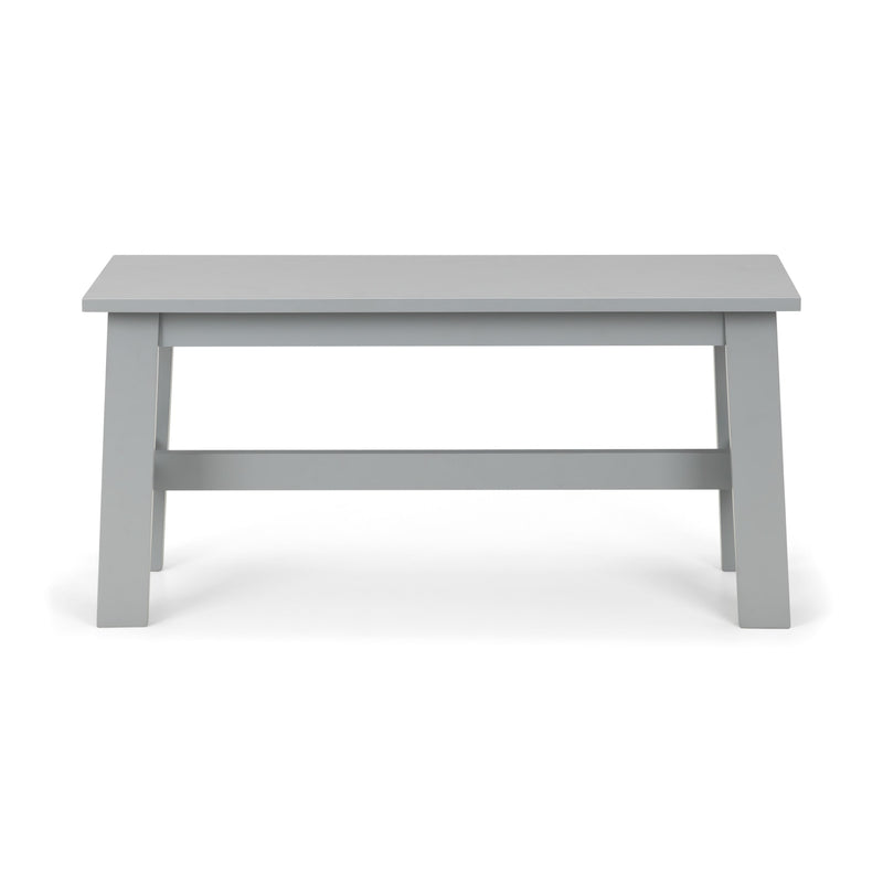 Gray wooden bench on a white background