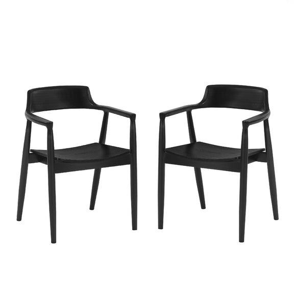 Two black chairs on a white background