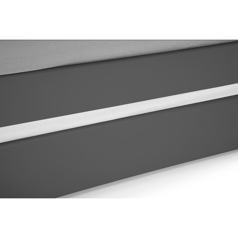 Three horizontal stripes of different gray shades on a white background