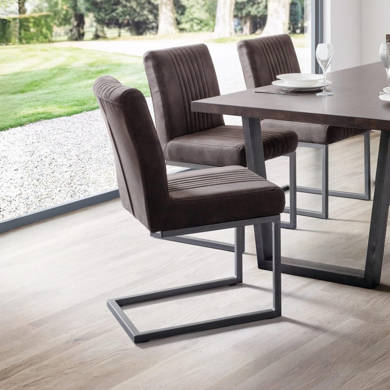 Dining table with chairs in a modern interior setting