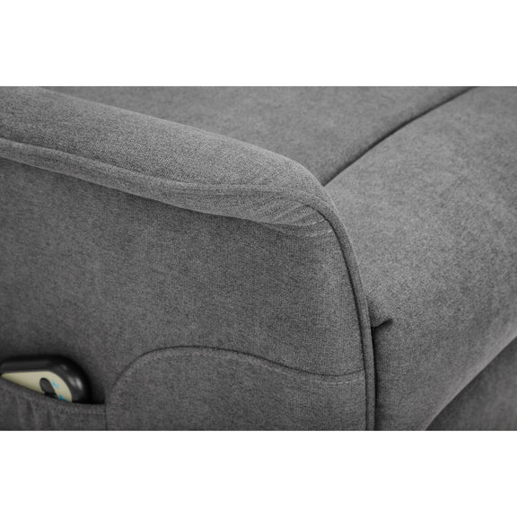 Gray fabric surface with a phone pocket