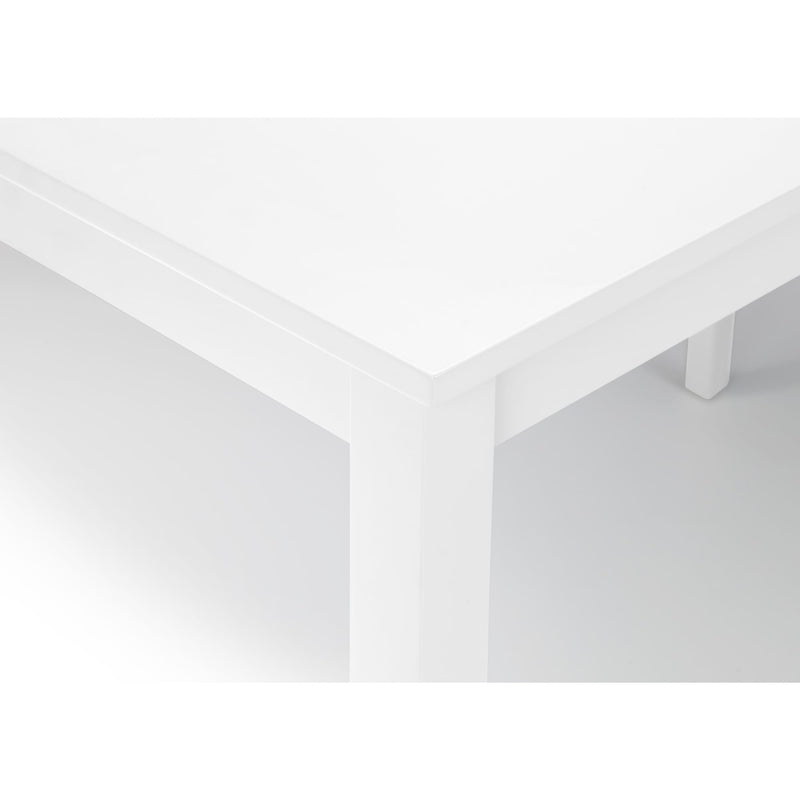 White corner desk with a minimalist design on a white background