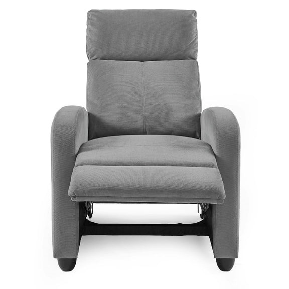 Gray recliner chair on a white background