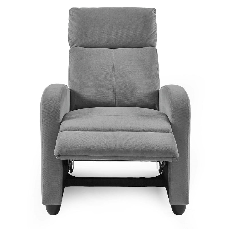 Gray recliner chair on a white background