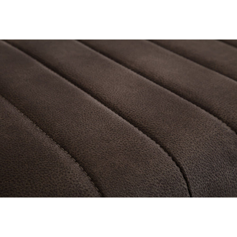 Close-up of brown textured fabric with visible stitching