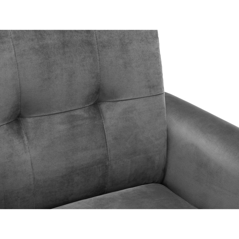Gray sofa with a textured surface on a white background