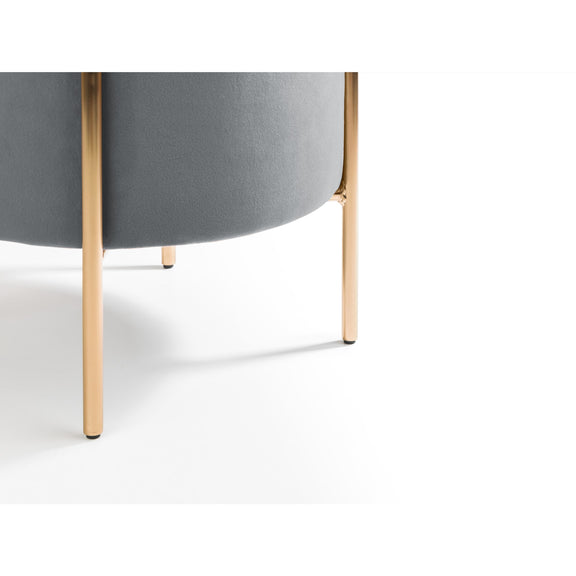 Gray chair with gold legs on a white background