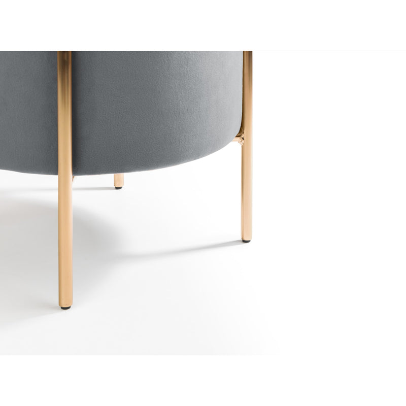 Gray chair with gold legs on a white background