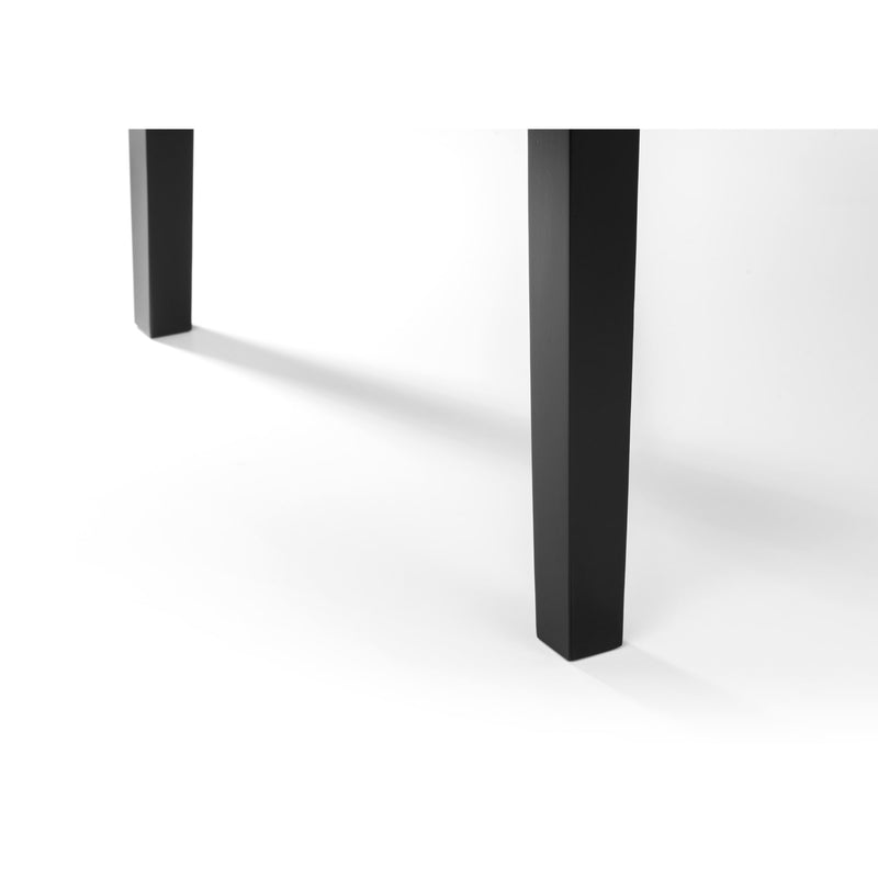 Black metal table leg on a white background