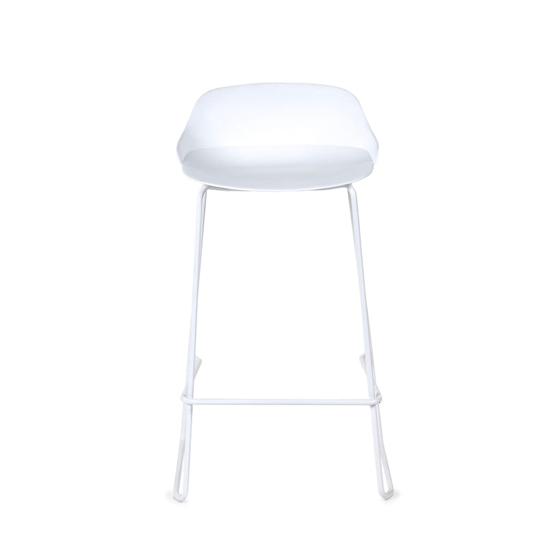 White bar stool on a white background