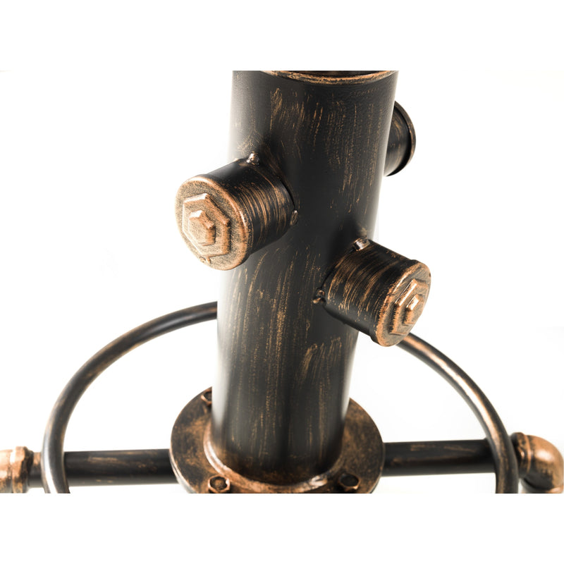 Decorative metal pipe fitting on a white background