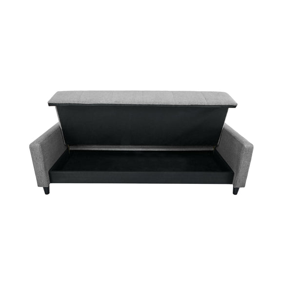 Modern black and gray sofa on a white background