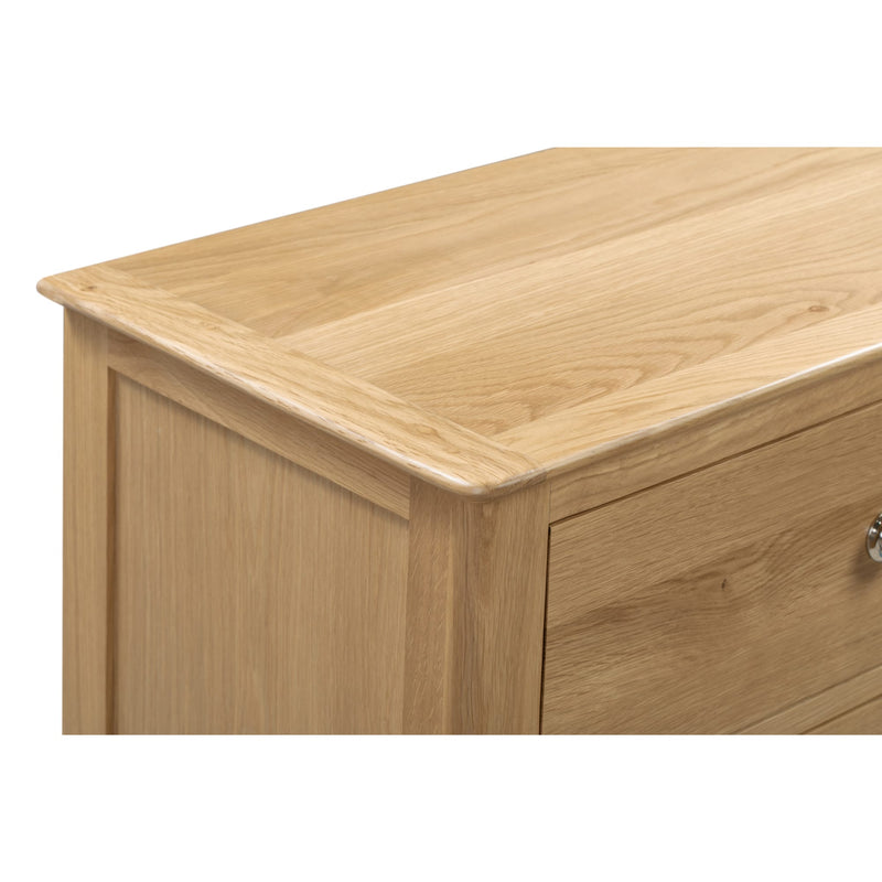 Wooden cabinet with a visible corner and door on a white background