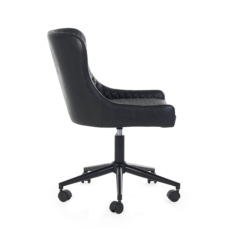 Black office chair on a white background