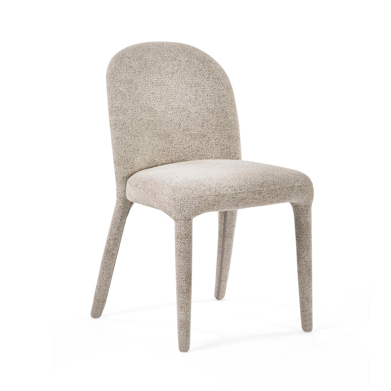 Gray upholstered chair on a white background