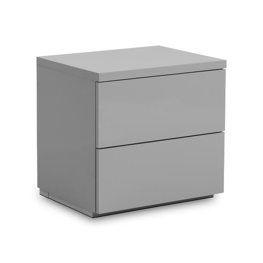 Gray mug with a black and white design on a white background