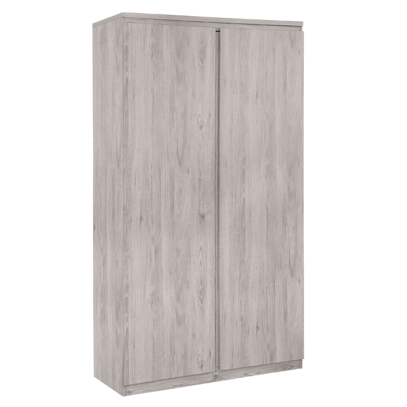 Wooden wardrobe with two doors on a white background