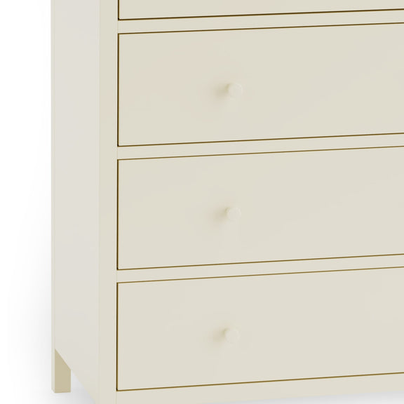 Close-up of a white wooden headboard with horizontal slats on a white background