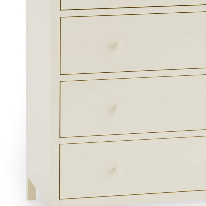 Close-up of a white wooden headboard with horizontal slats on a white background