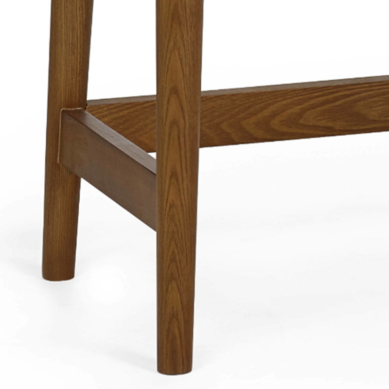 Wooden chair leg on a white background