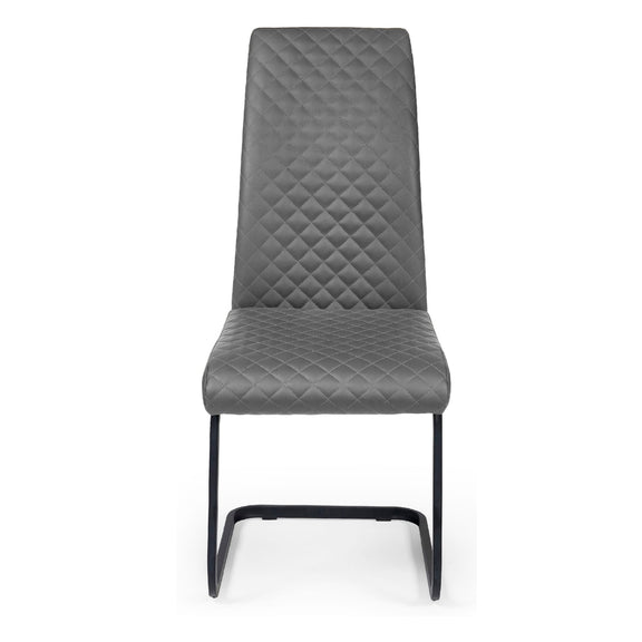 Gray quilted chair on a white background