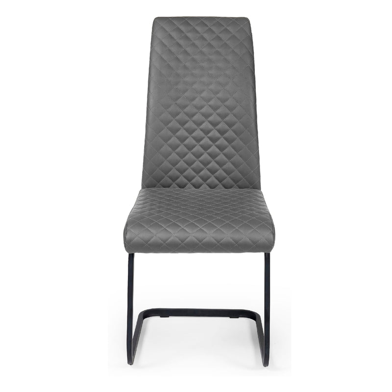 Gray quilted chair on a white background