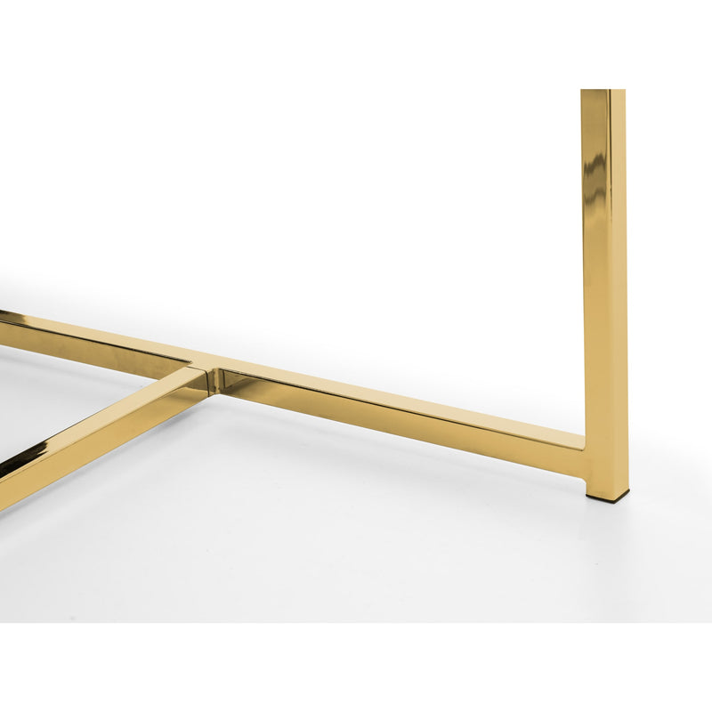 Gold metal frame on a white background