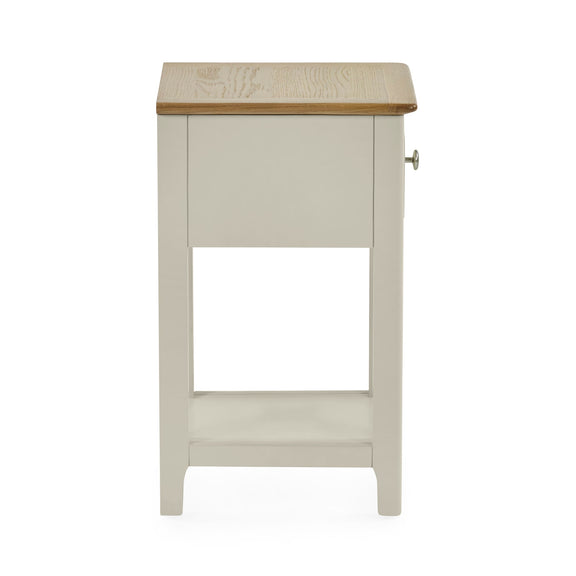 Small cabinet with a wooden top on a white background