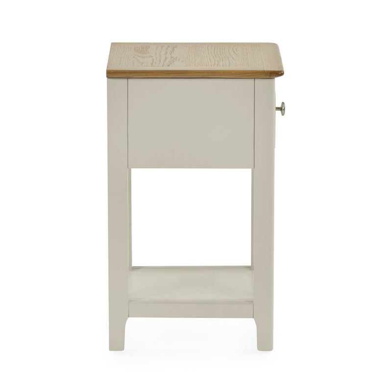 Small cabinet with a wooden top on a white background