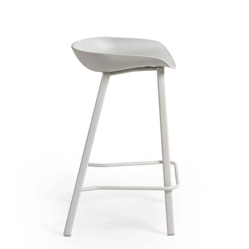 White bar stool on a white background