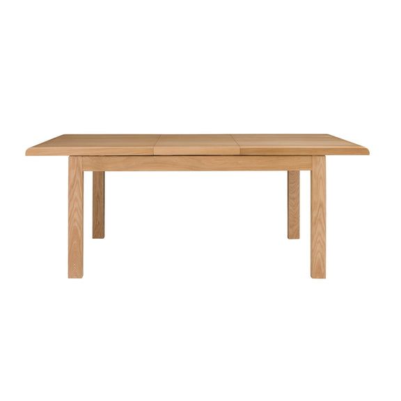 Wooden dining table on a white background
