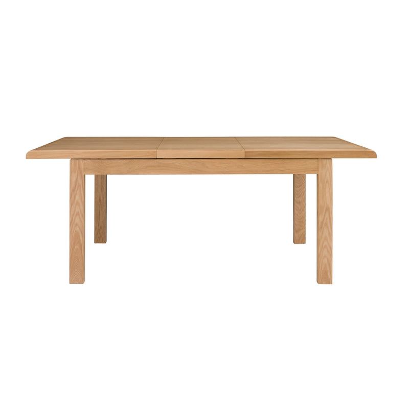 Wooden dining table on a white background