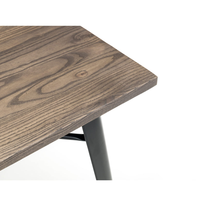Wooden table top with a white background