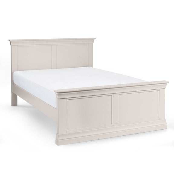 White wooden bed frame on a white background