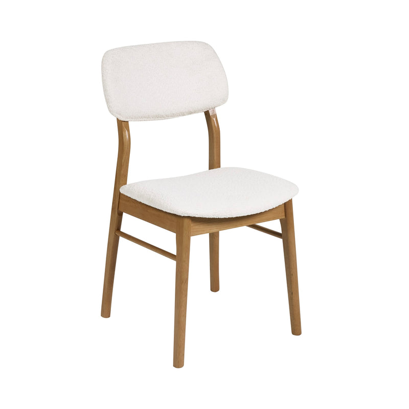 White chair with wooden frame on a white background