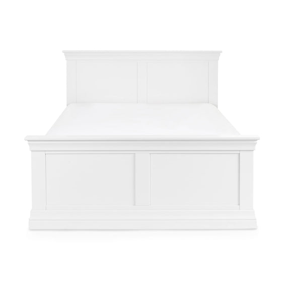 White wooden headboard on a white background