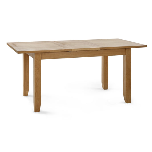 Wooden dining table on a white background