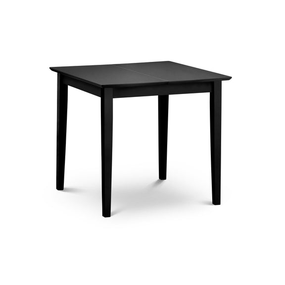 Black square table on a white background
