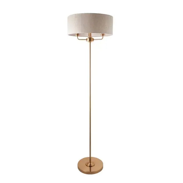 Highclere 3 Floor Light - Chrome & Natural