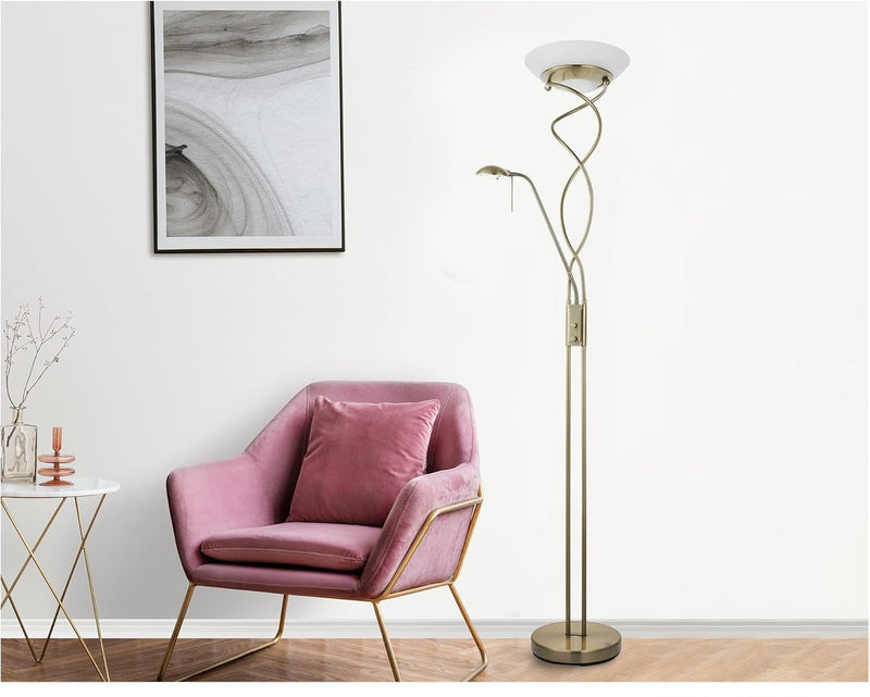 Monaco Floor Lamp - Antique Brass