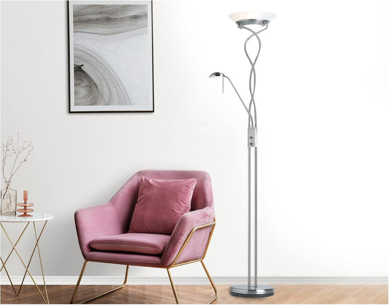 Monaco Floor Lamp - Satin Chrome