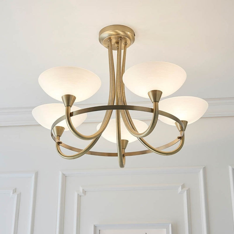 Cagney 5 Ceiling Lamp - Antique Brass