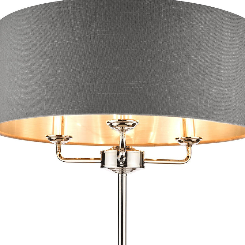 Highclere 3 Floor Light - Nickel & Charcoal