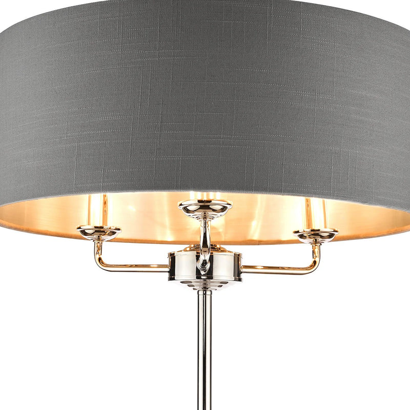 Highclere 3 Floor Light - Nickel & Charcoal