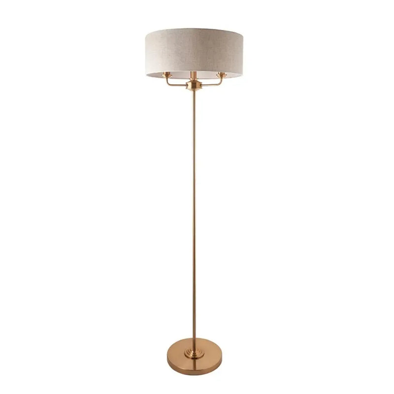 Highclere 3 Floor Light - Chrome & Natural