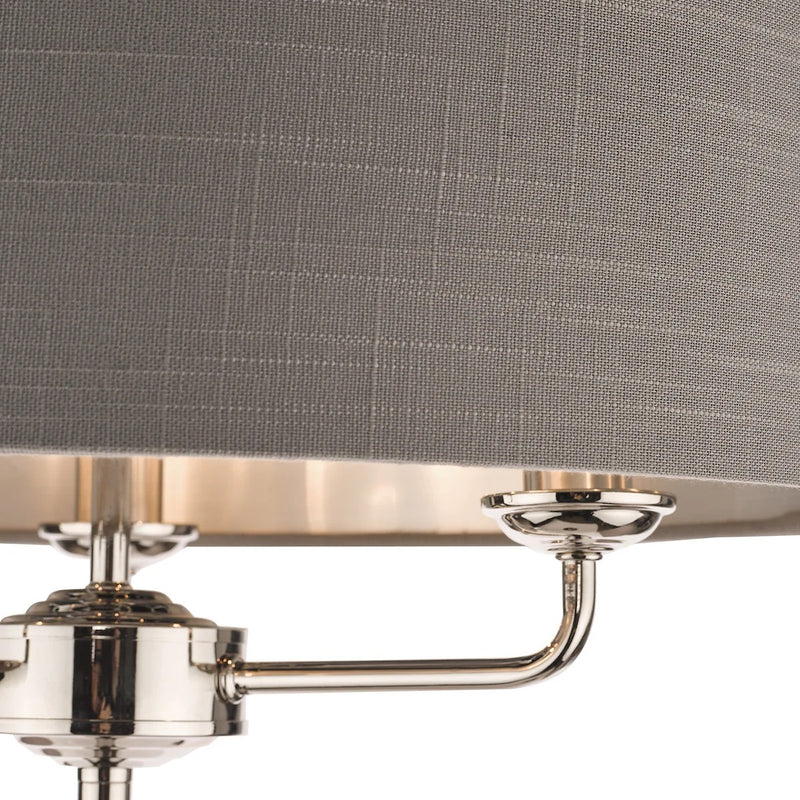 Highclere 3 Floor Light - Nickel & Charcoal