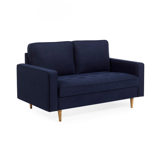 Navy blue sofa on a white background