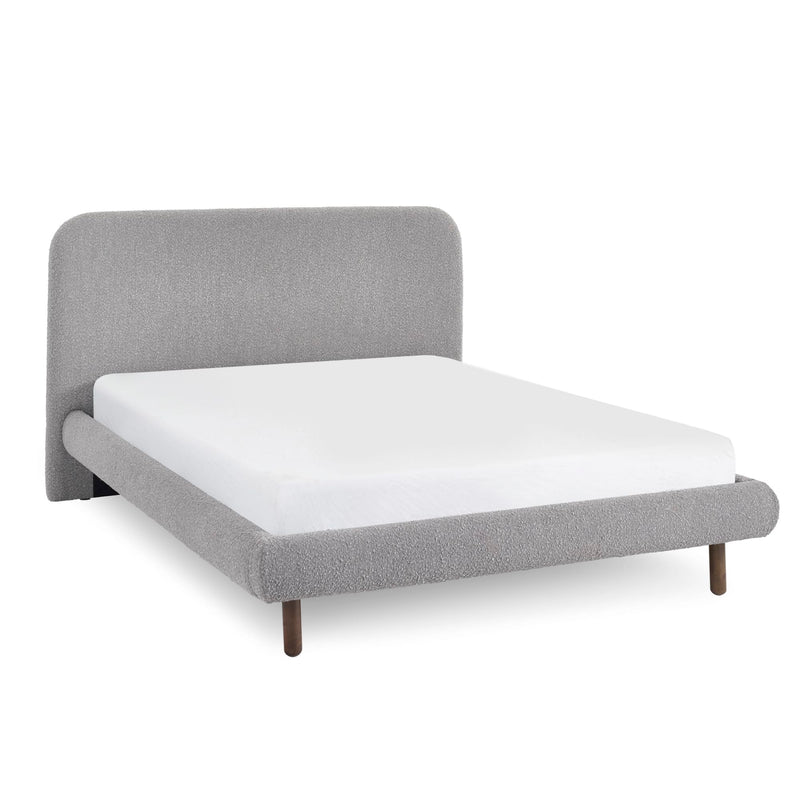 Bed with dimensions labeled on a white background