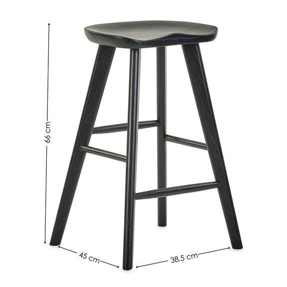 Bar stool with dimensions on a white background